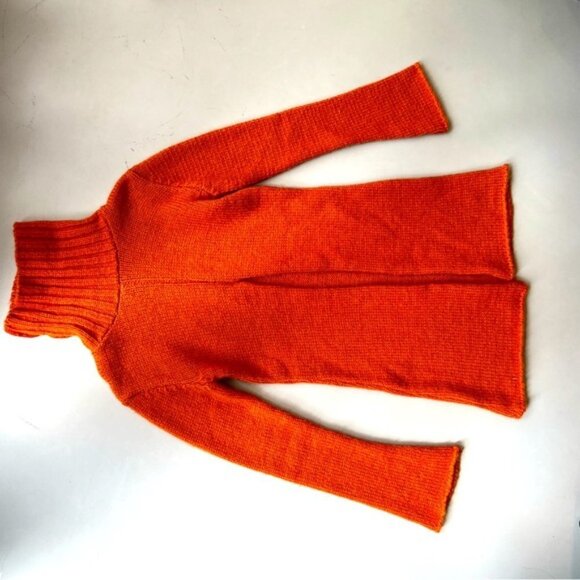 Melissa Cut Out Turtleneck Orange Sweater - Picture 13 of 14